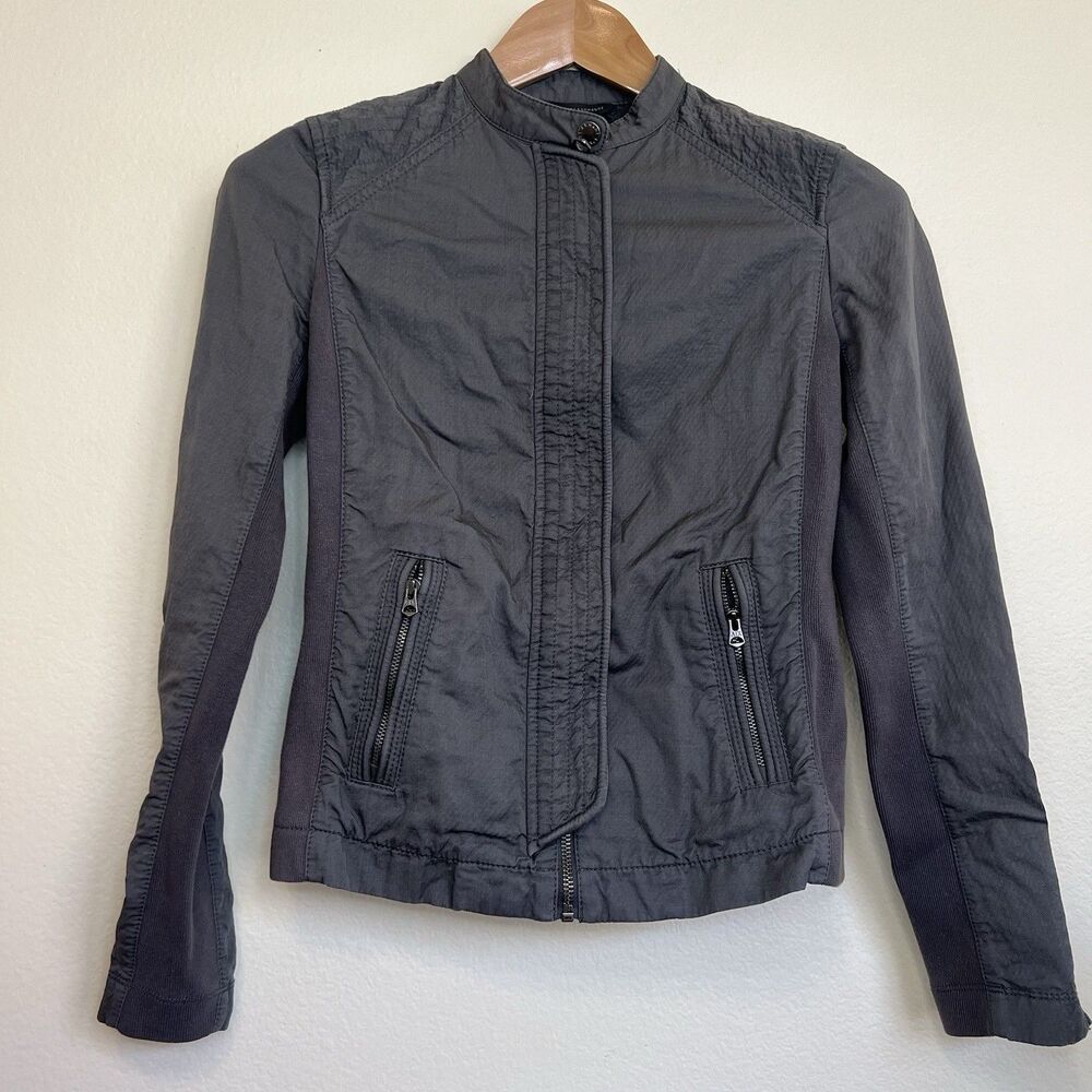 A/X Armani Exchange Gray Moto Jacket Size S